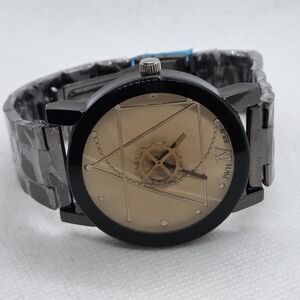 NEW JWH Geometric Designed Black/Gold Tone Faceted Crystal Analog Watch